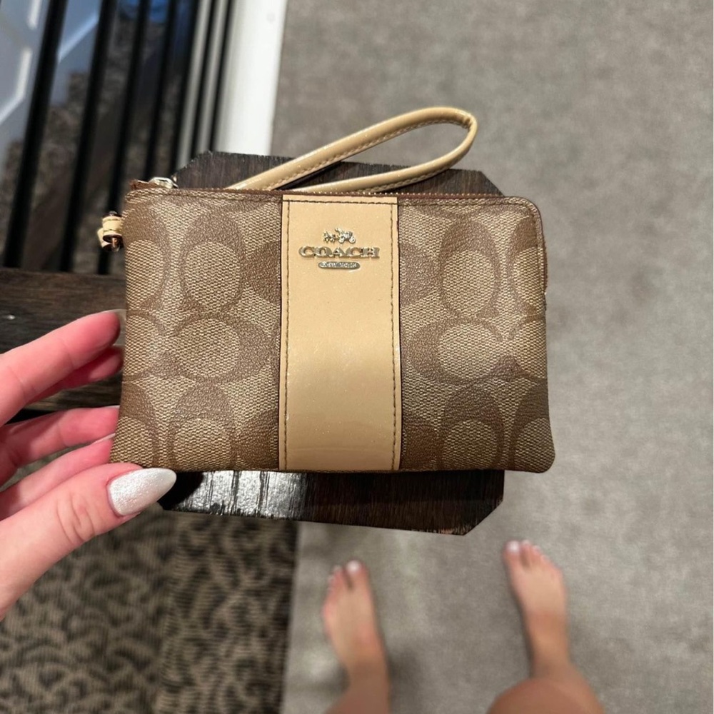 Coach Brown Wristlet